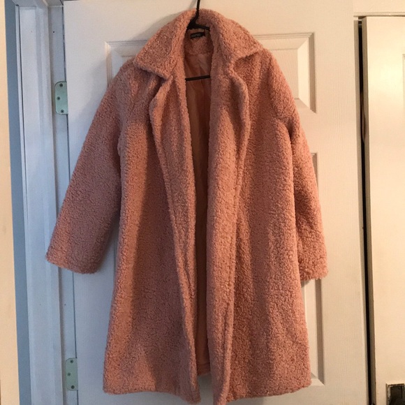 Jackets & Blazers - Pink Teddy Faux Fur Coat